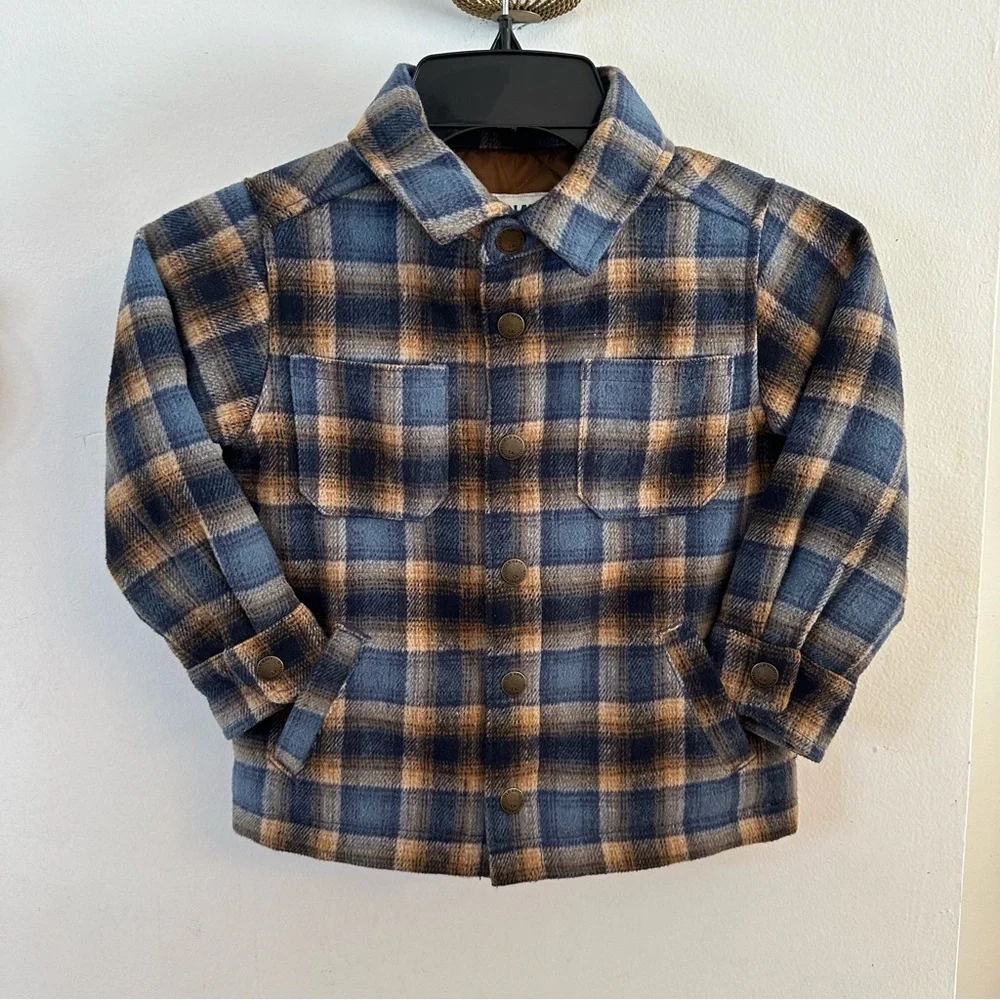 Old Navy Shacket, Size 3T, Plaid, Unisex Kids Jacket Outerwear